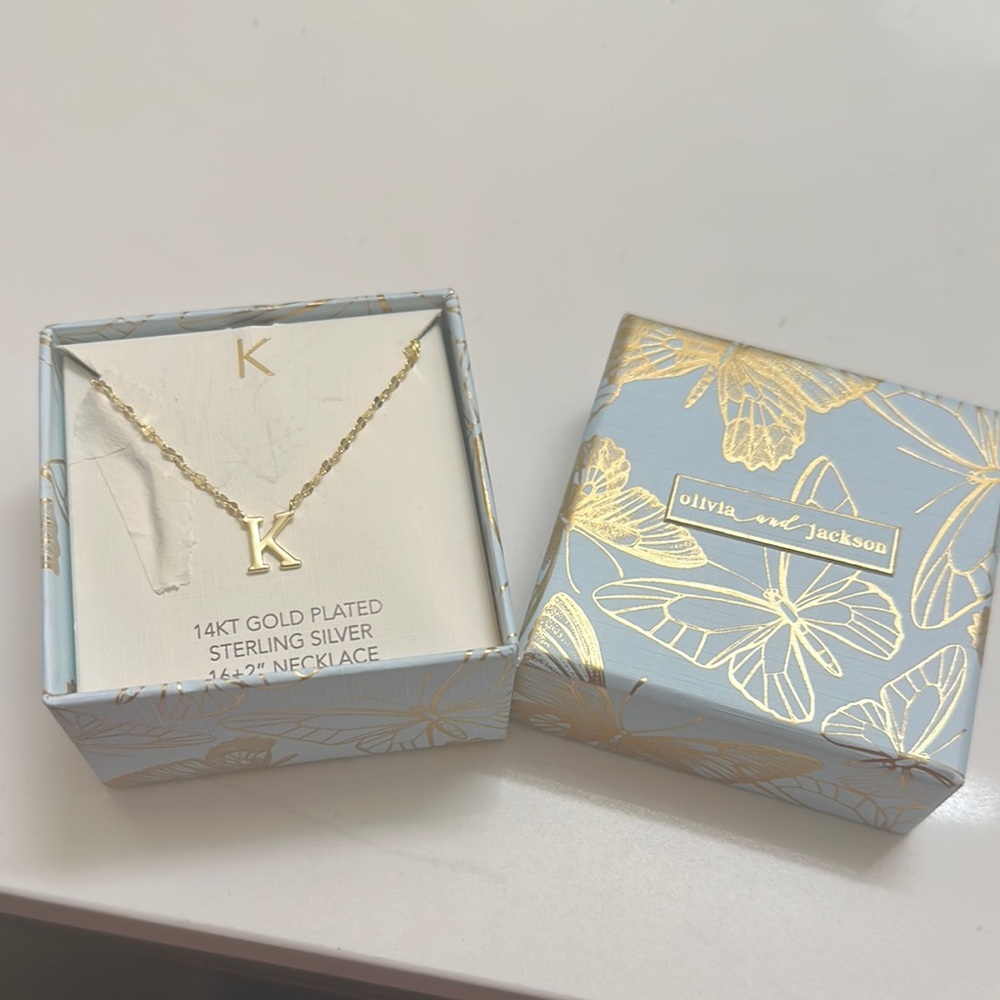 Gold Plated 'K' Necklace